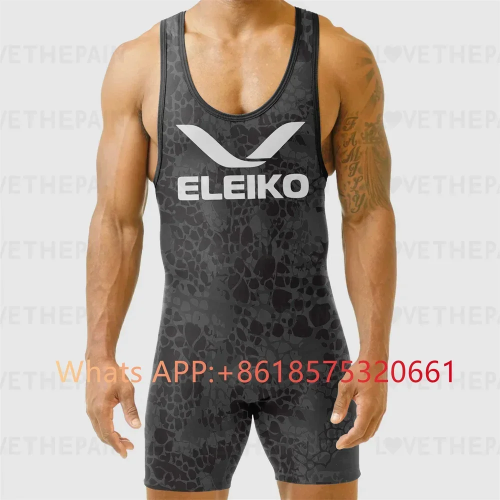 Running Gear Train - ELEIKO Mens Wrestling Singlet Uniform Advanced