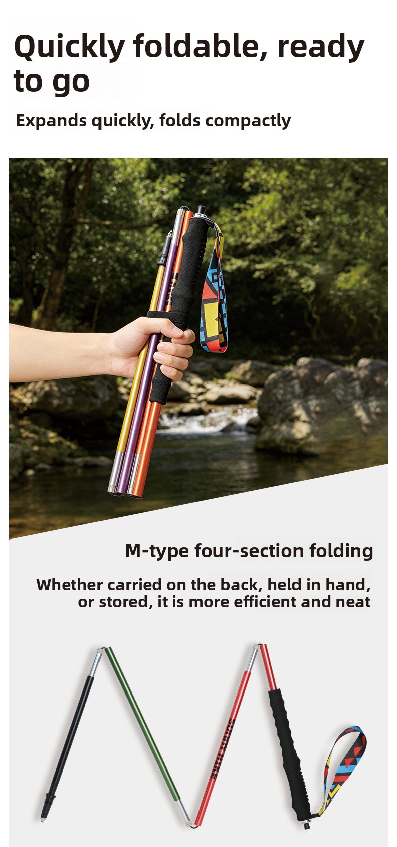 Ultralight 7075 Aluminum Foldi - Trekking Pole Carbon review and price
