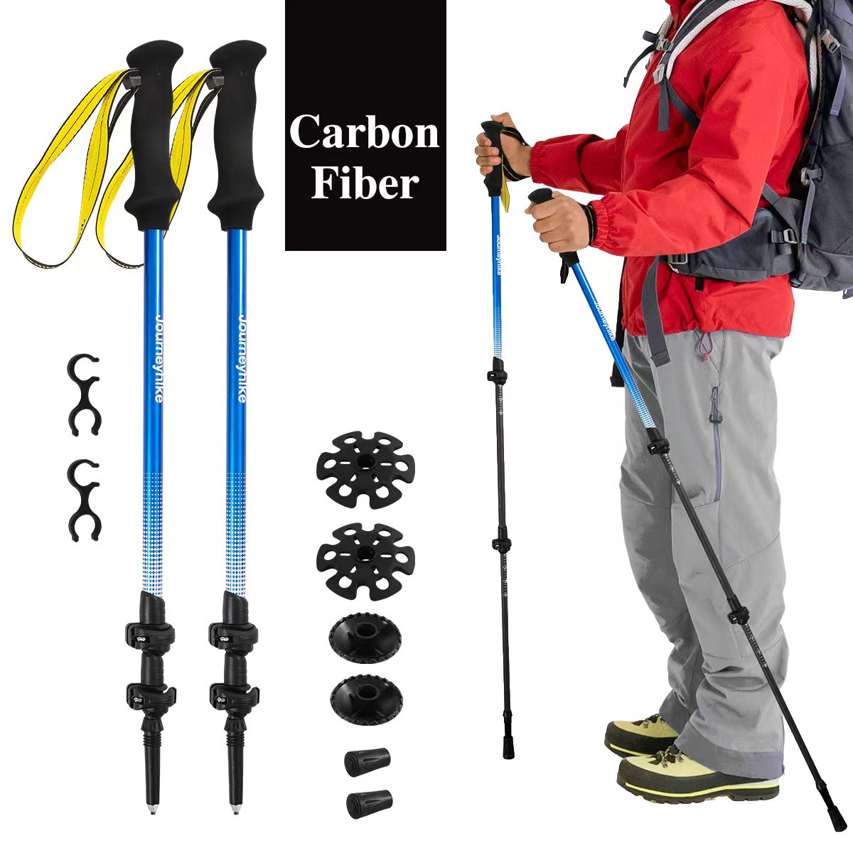 Yellow 3K Carbon Fiber Trekkin - Trekking Pole Carbon review and price