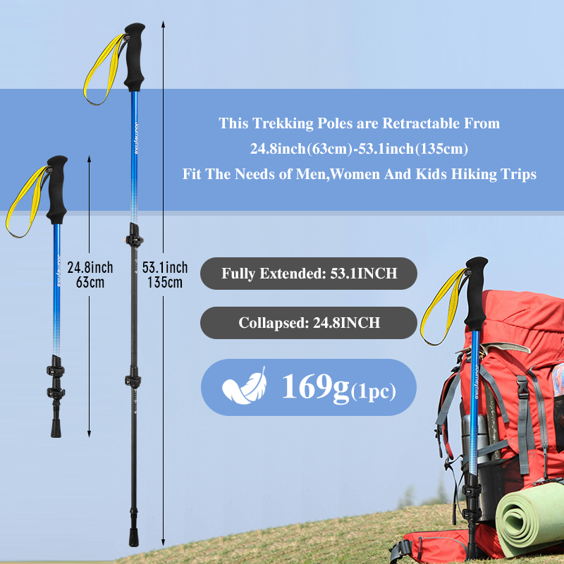 Yellow 3K Carbon Fiber Trekkin - Trekking Pole Carbon review and price