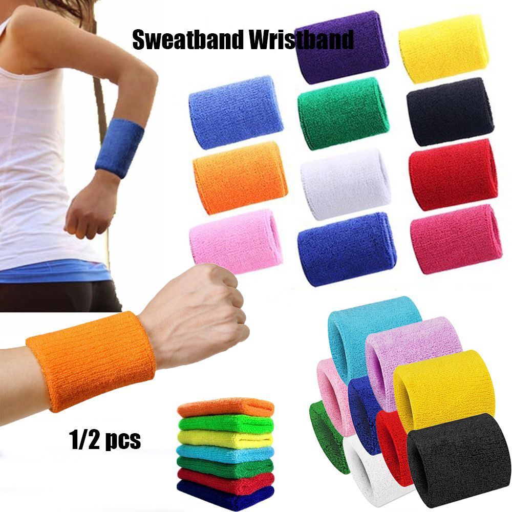 1/2Pcs Unisex Wristbands Sport - Sweat Band Wrist review and price